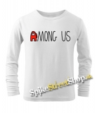 AMONG US - Logo Red Black - biele detské tričko s dlhými rukávmi