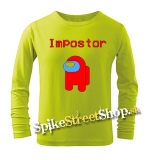 AMONG US - Impostor - limetkové detské tričko s dlhými rukávmi