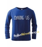 AMONG US - Logo - modré detské tričko s dlhými rukávmi