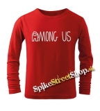 AMONG US - Logo - červené detské tričko s dlhými rukávmi