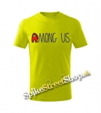 AMONG US - Red Black Logo - limetkové detské tričko