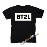 BT21 - Logo - čierne detské tričko