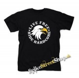 LIVE FREE - RIDE HARDCORE EAGLE - čierne detské tričko
