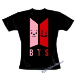 BTS - Emoji BT21 Logo Colour - čierne dámske tričko