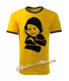 MARSHMELLO - Yellow Smile DJ - žlté pánske tričko CONTRAST DUO-COLOUR
