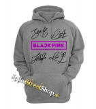 BLACKPINK - Logo & Signature - šedá pánska mikina