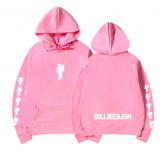 BILLIE EILISH - Small Stickman Bold Logo - ružová pánska mikina