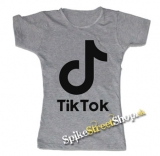 TIK TOK - Logo - šedé dámske tričko
