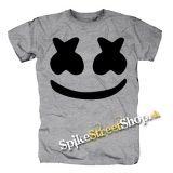 MARSHMELLO - B&W Smile - sivé pánske tričko