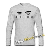 BILLIE EILISH - Eyes Logo - šedé pánske tričko s dlhými rukávmi