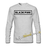 BLACKPINK - Logo - šedé pánske tričko s dlhými rukávmi