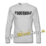 POWERWOLF - Logo - šedé pánske tričko s dlhými rukávmi