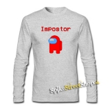 AMONG US - Impostor - šedé detské tričko s dlhými rukávmi