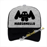 MARSHMELLO - Logo DJ - šedočierna sieťkovaná šiltovka model "Trucker"