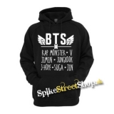 BTS - BANGTAN BOYS - Logo & Names - čierna pánska mikina