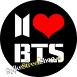 I LOVE BTS - Black Background - odznak