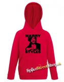 HARRY STYLES - Logo Portrait - červená pánska mikina