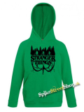 STRANGER THINGS - Logo Flip - zelená detská mikina