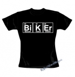 BIKER - Tabuľka chemických prvkov - čierne dámske tričko