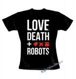 LOVE, DEATH & ROBOTS - Logo Crest - čierne dámske tričko