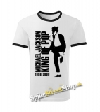 MICHAEL JACKSON - King Pop - bieločierne chlapčenské tričko - CONTRAST BORDERS