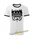 STRANGER THINGS - Logo Flip - biele pánske tričko CONTRAST DUO-COLOUR