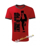 MICHAEL JACKSON - King Of Pop - červené detské tričko - CONTRAST BORDERS