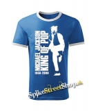 MICHAEL JACKSON - King Of Pop - modré pánske tričko CONTRAST DUO-COLOUR