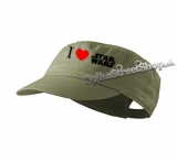 I LOVE STAR WARS - olivová šiltovka army cap