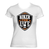 BIKER FOR LIFE - Skull Logo Crest - biele dámske tričko