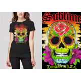 SUBLIME - Colour Skull - čierne dámske tričko