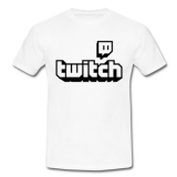 TWITCH - Black Logo Sign - biele pánske tričko