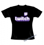 TWITCH - Purple Logo Sign - čierne dámske tričko
