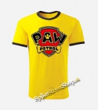 LABKOVÁ PATROLA - PAW PATROL - Logo - žlté chlapčenské tričko - CONTRAST BORDERS