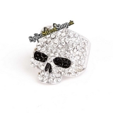 SKULL - Crystal Skull White - prsteň