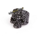 SKULL - Crystal Skull Black - prsteň