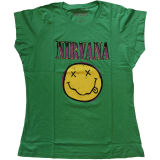 NIRVANA - Xerox Smiley Pink - zelené dámske tričko