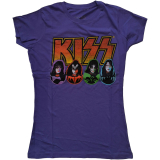 KISS - Logo Faces & Icons - fialové dámske tričko
