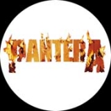 PANTERA - Fire Logo WHITE - odznak