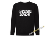 PEACE LOVE - čierna detská mikina bez kapuce