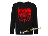 STRANGER THINGS - Logo Flip - čierna detská mikina bez kapuce