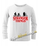 STRANGER THINGS - Bicycle Gang - biele pánske tričko s dlhými rukávmi