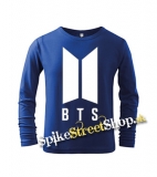 BTS - BANGTAN BOYS - Logo - modré pánske tričko s dlhými rukávmi