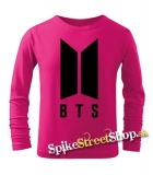 BTS - BANGTAN BOYS - Logo - ružové detské tričko s dlhými rukávmi