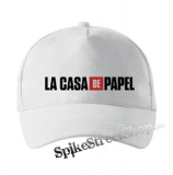 PAPIEROVÝ DOM - LA CASA DE PAPEL - Logo - biela šiltovka (-30%=AKCIA)