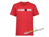 PAPIEROVÝ DOM - LA CASA DE PAPEL - Logo - červené pánske tričko