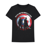 MARVEL COMICS - Falcon & Winter Soldier Shield Logo - čierne pánske tričko