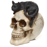 GOTHIC COLLECTION - Lebka s Čiernou Mačkou - lebka