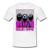 SQUID GAME - Squad Retrowave - biele pánske tričko