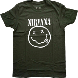 NIRVANA - White Smiley - zelené pánske tričko